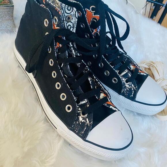 Converse High-Top Sneakers with Graphic Inner Lining